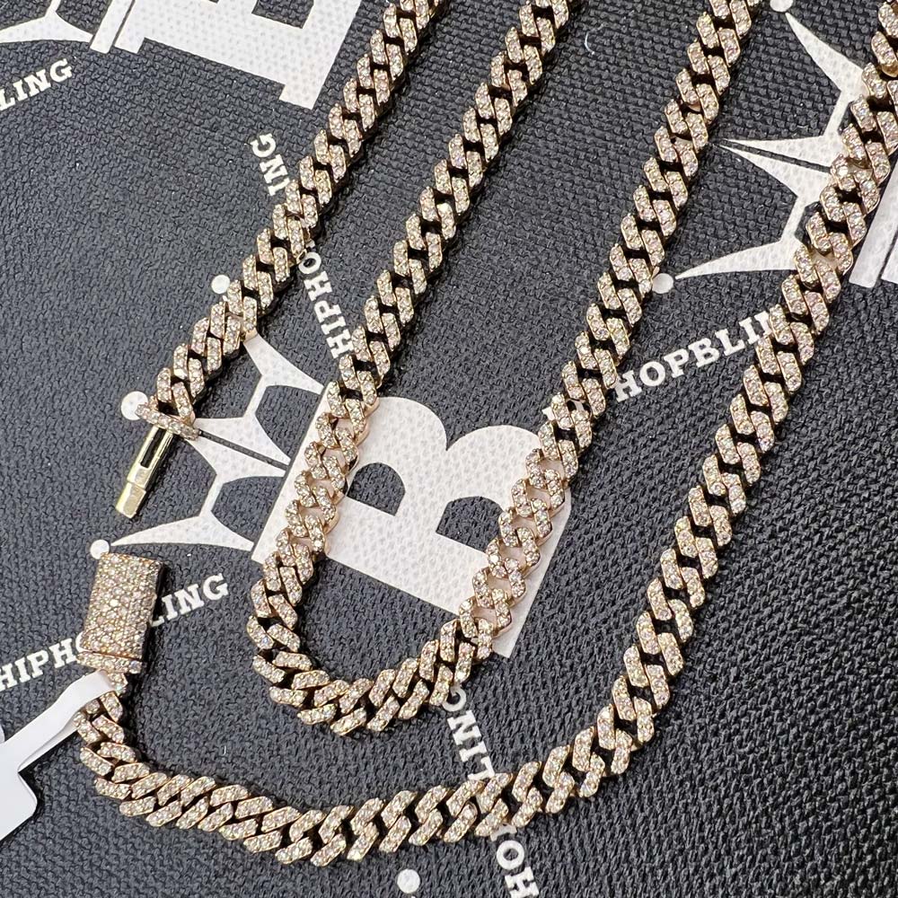 Real Diamond Cuban Chain 6MM 10K Yellow Or White Gold
