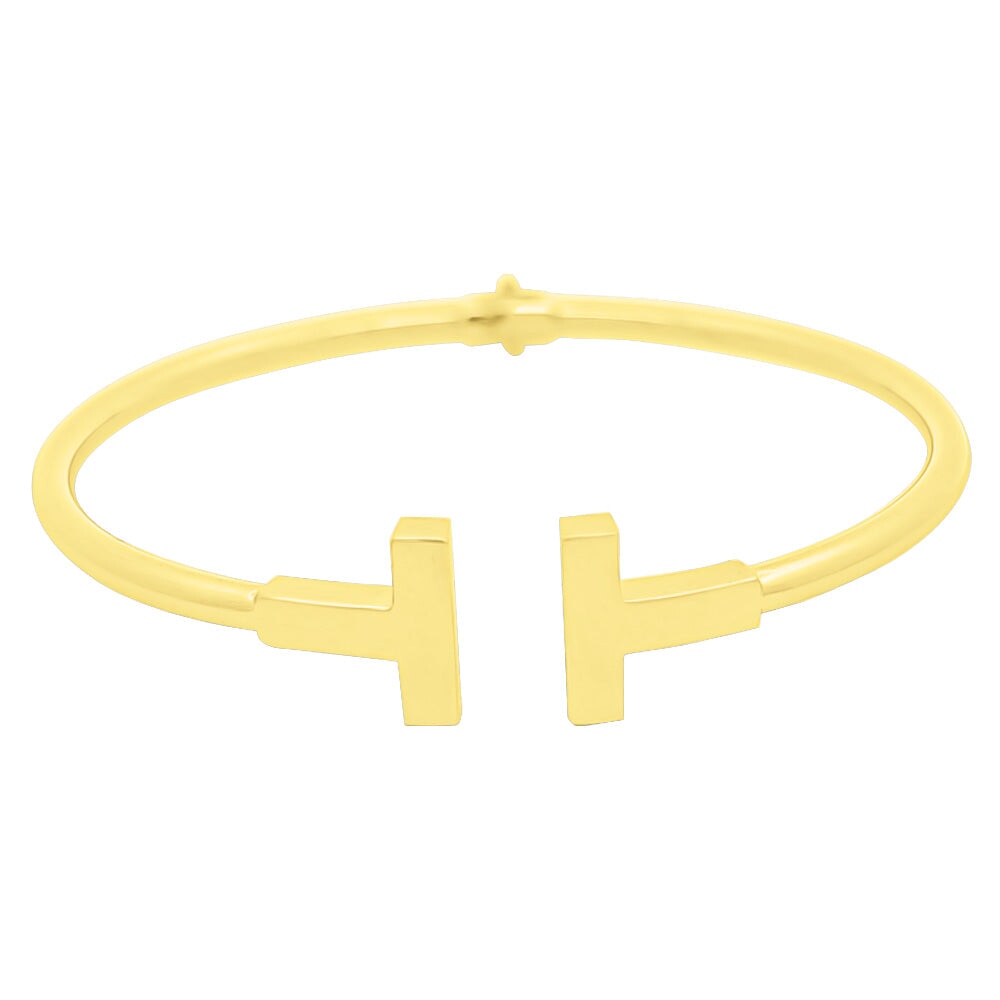 TBar Solid 10K Gold Women's Bangle