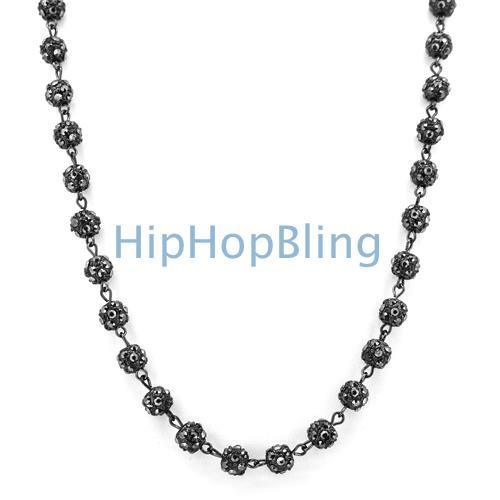 Totally Iced Out Bead Chain Black