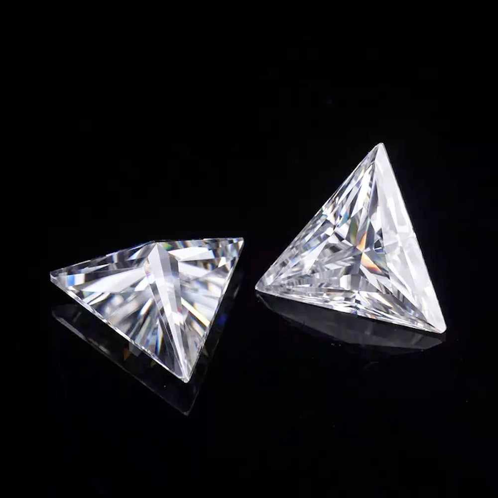 Triangle Cut Certified Moissanite Loose Stone VVS D