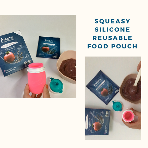Reusable Silicone Baby and Toddler Food Pouches