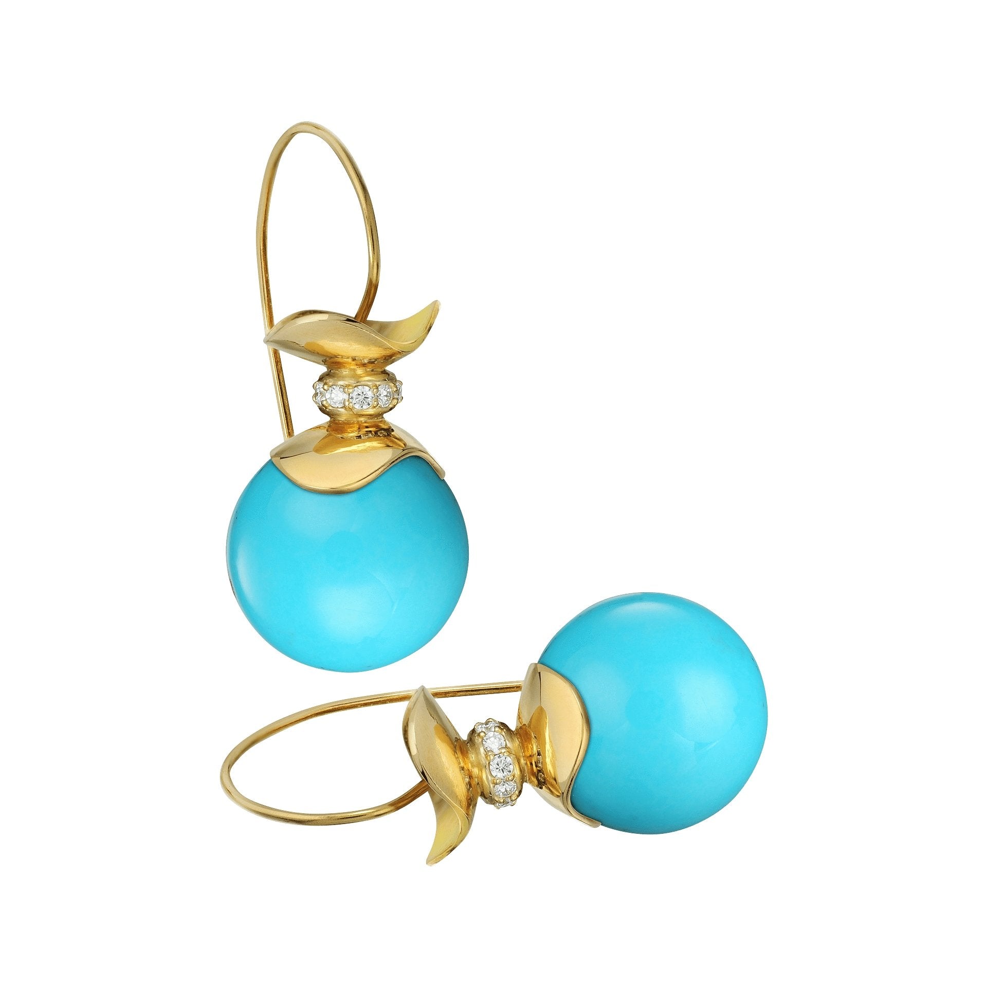 Basin 18K Yellow Gold Turquoise French Wire Earrings - Ashleigh  Branstetter® - Ashleigh Branstetter®