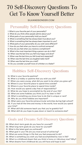 70 Self-Discovery Questions to Get To Know Yourself Better – Silk + Sonder