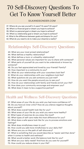 70 Self-Discovery Questions to Get To Know Yourself Better – Silk + Sonder