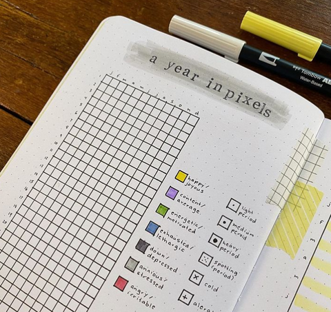 How to Make a Year in Pixels Bullet Journal Spread – Silk + Sonder