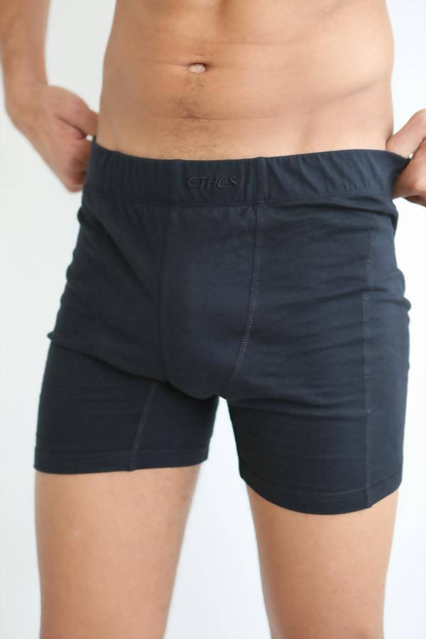 black cotton boxer shorts