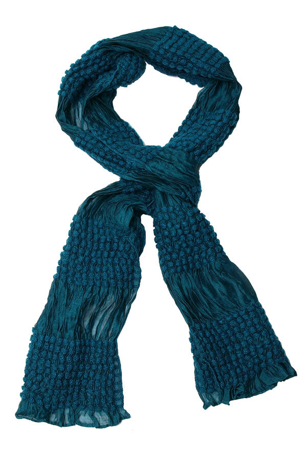 blue crinkle scarf