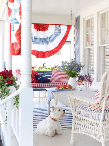 flowers in patriotic hues