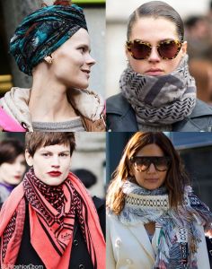 collage of fall 2014 scarves