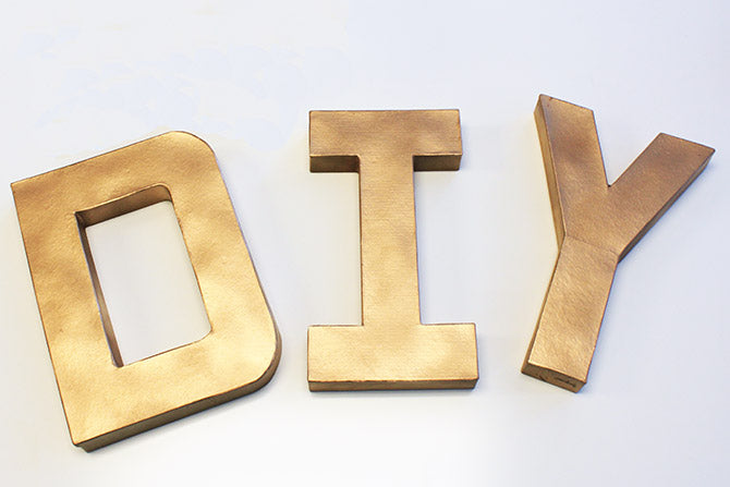 painted paper mache letters