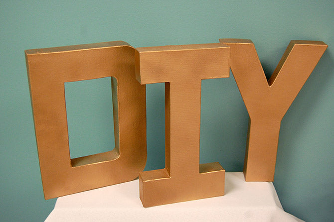 finished DIY paper mache letters