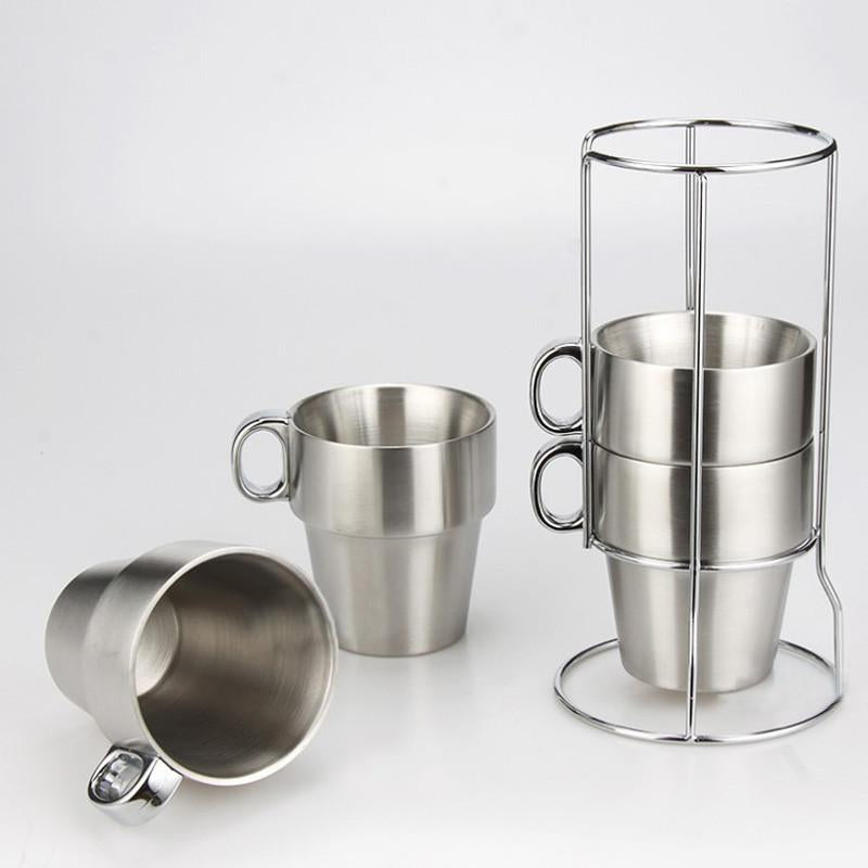 Stainless Steel Espresso Cup Set