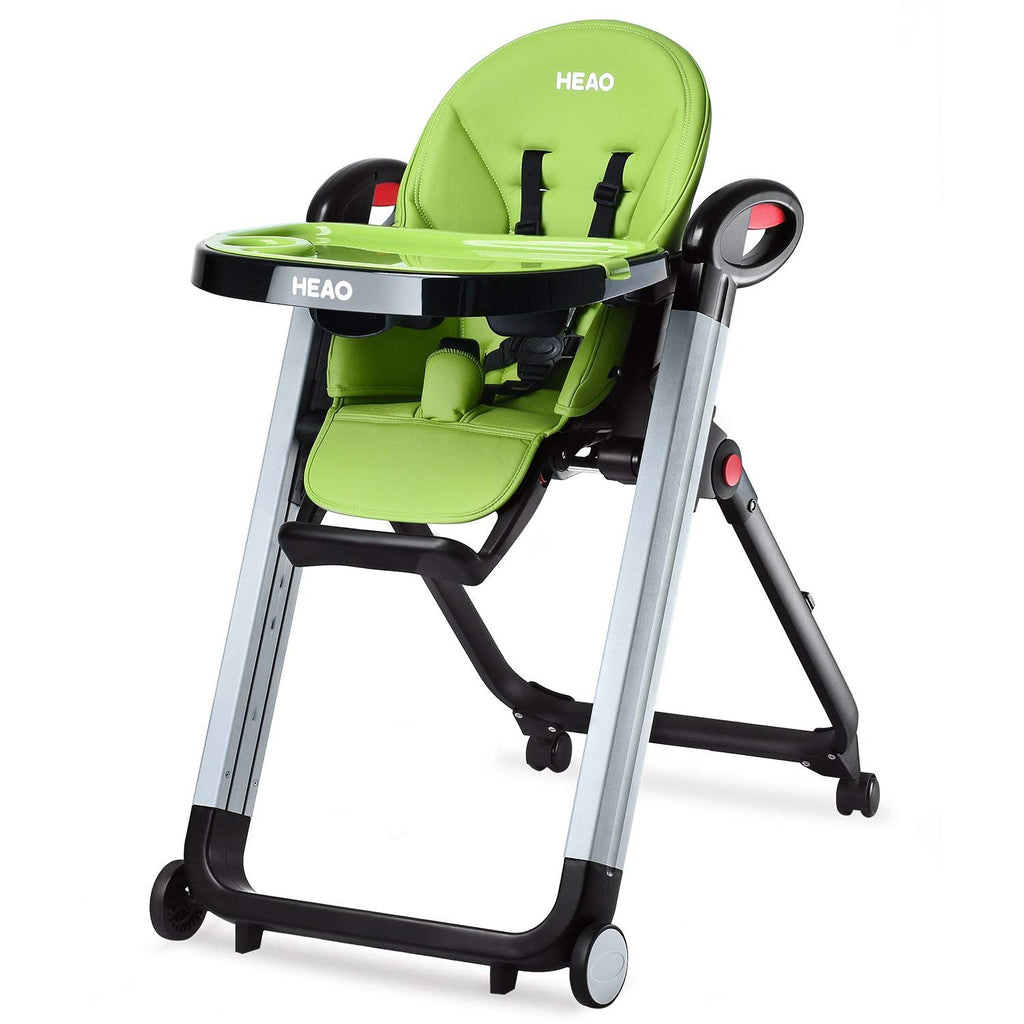 Heao Green High Chair Space Saving 7 Heights 5 Reclining