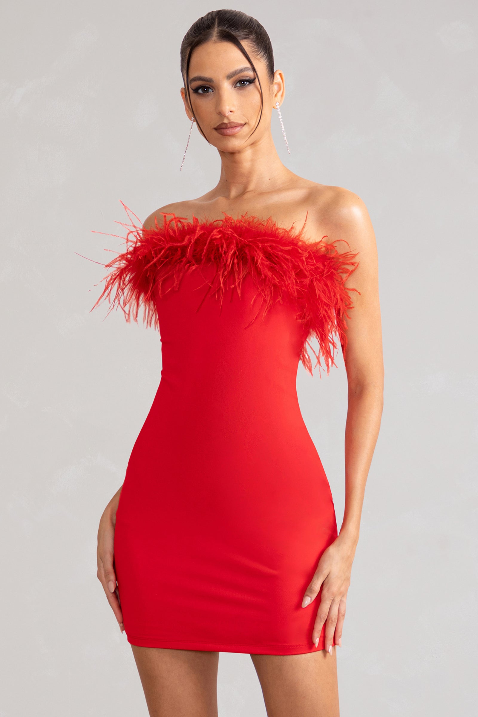 Dresses Opera Feathers Dress, Red / M