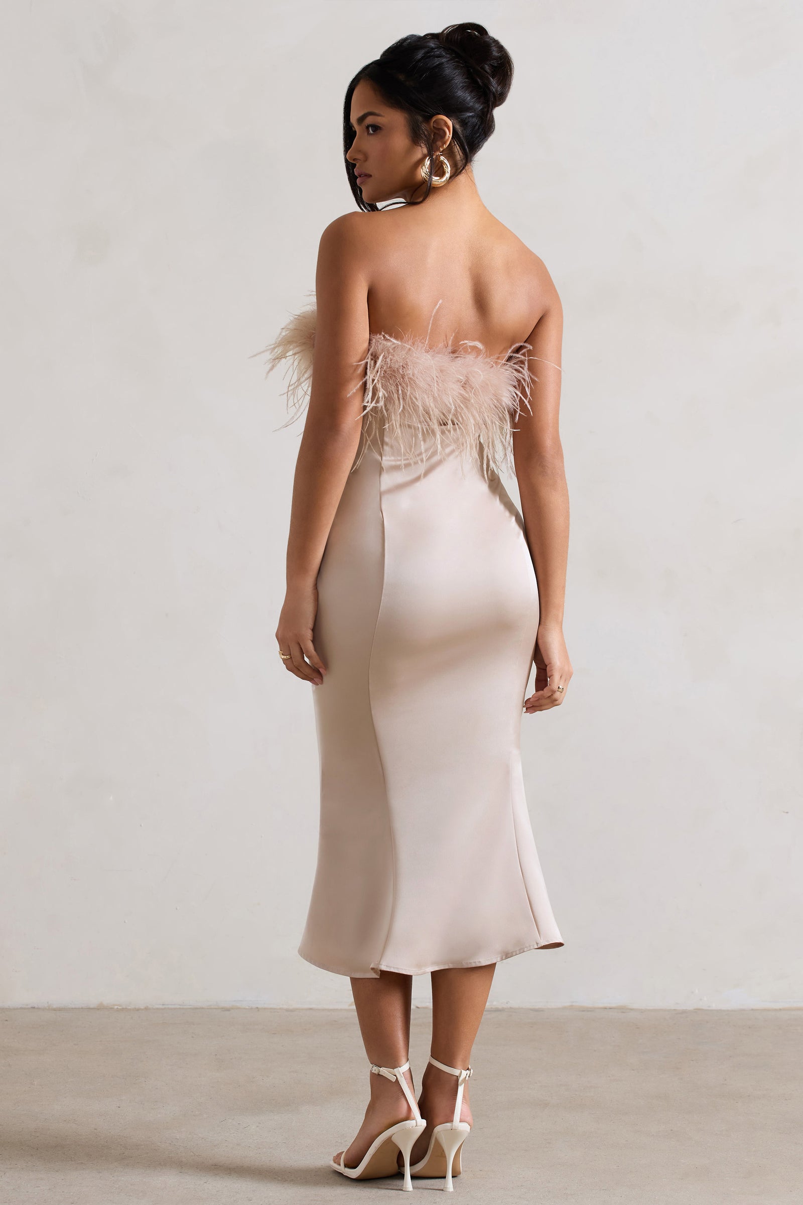 Sacha Champagne Satin Corset Style Maxi Dress With Wrap Skirt – Club L  London - USA