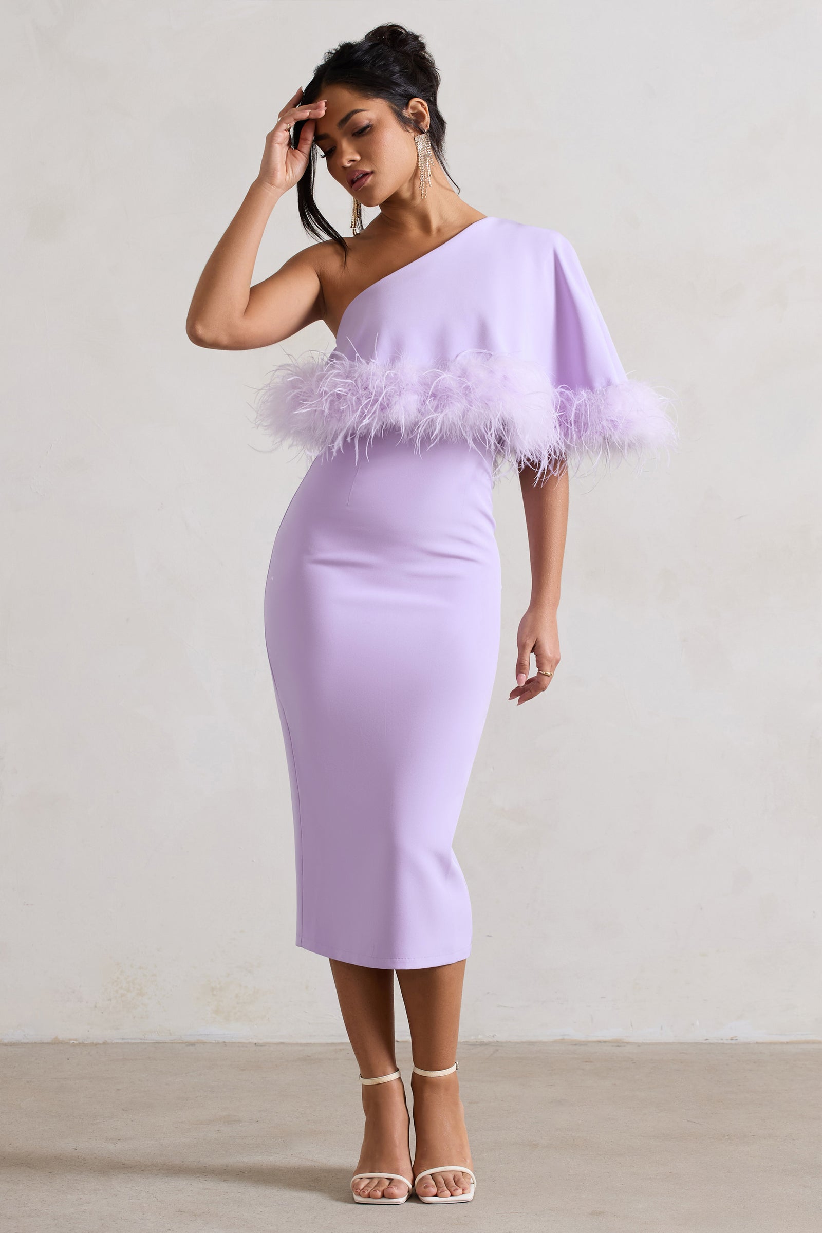 Dressing Up Lilac One Shoulder Maxi Dress With Open Back Detail