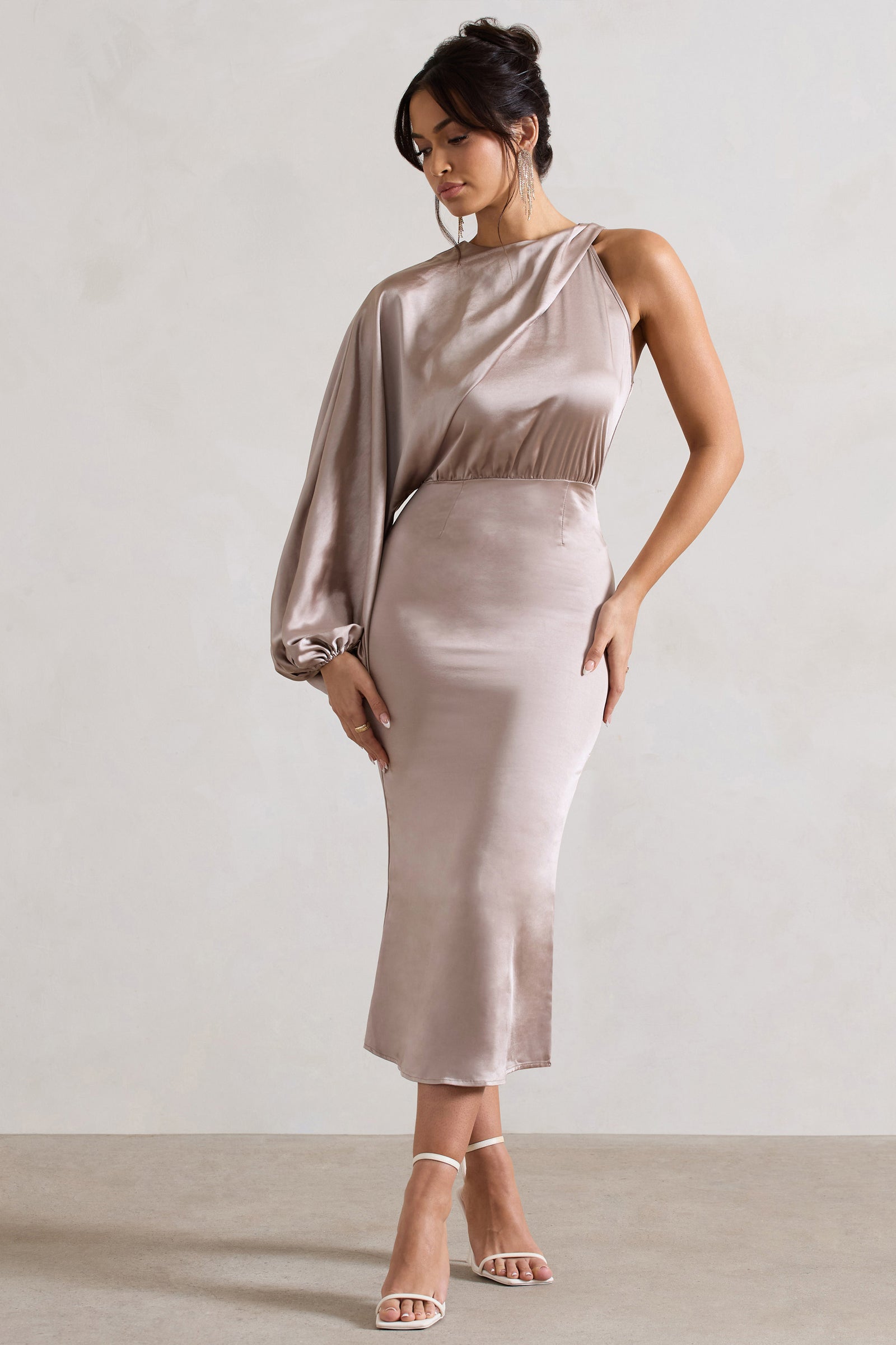 Satin camisole dress with contrast lace - Studio · Cream · Smart / Dresses  And Jumpsuits