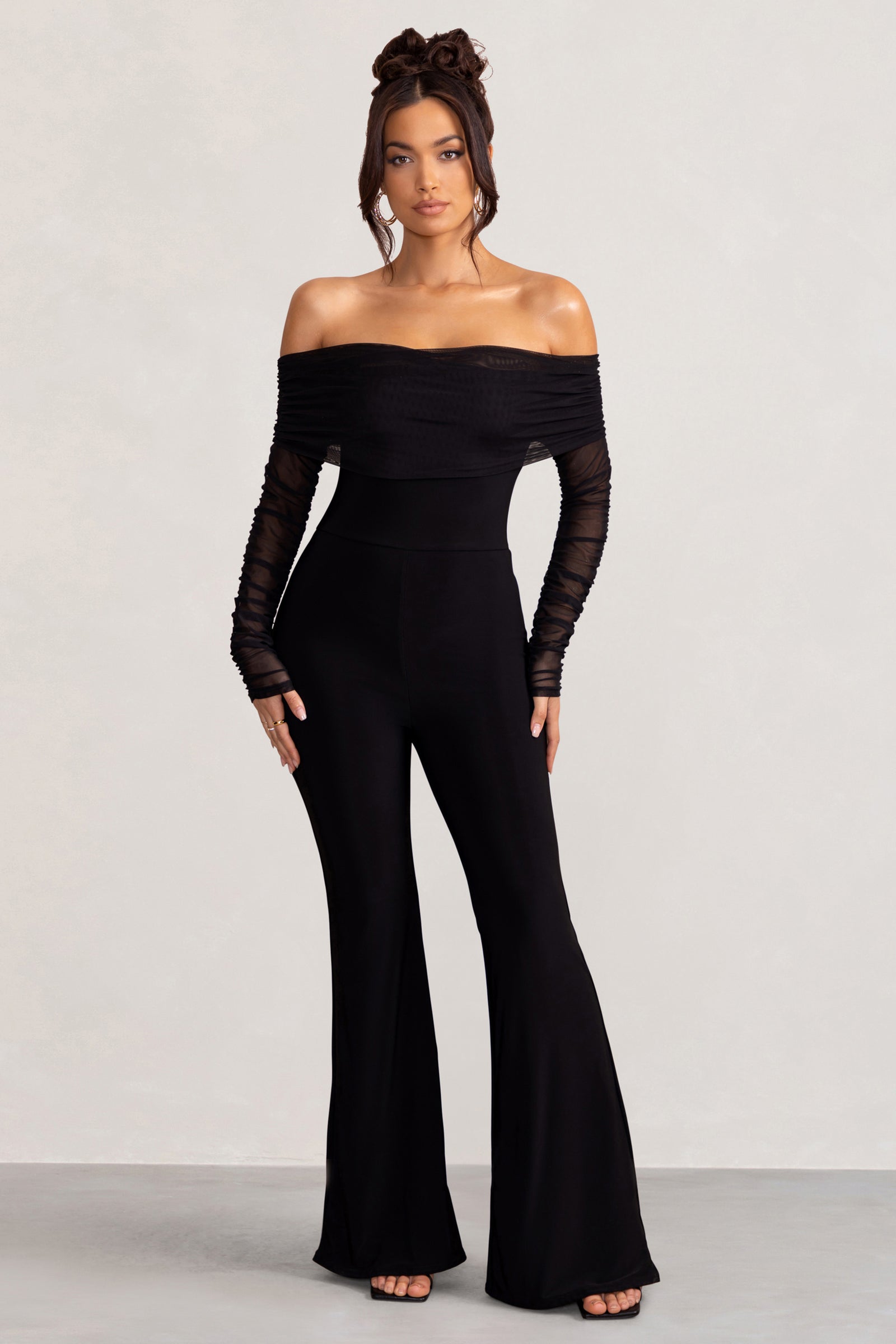 Toni Black Square Neck Sleeveless Jumpsuit – Club L London - UK