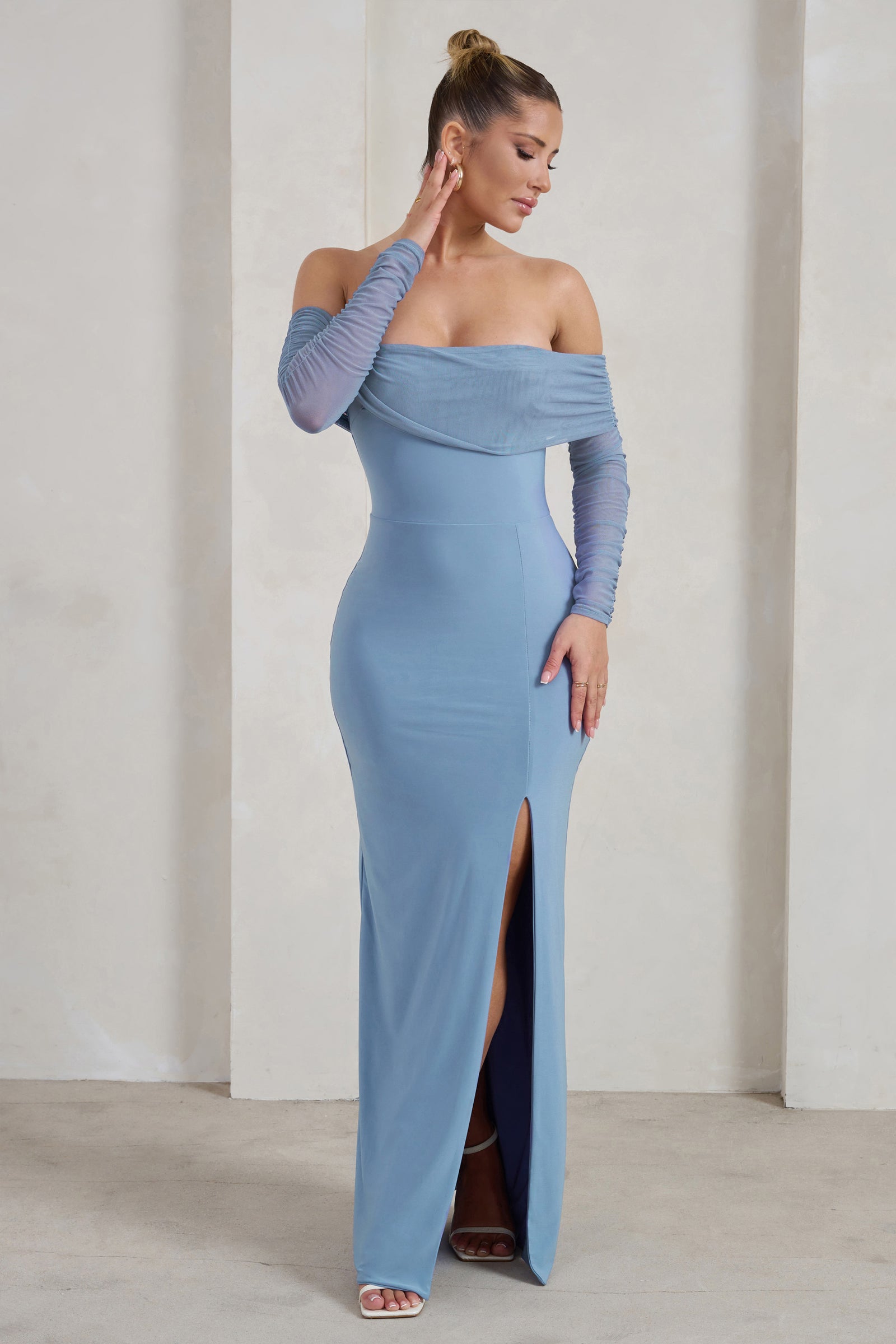 Meaningful Powder Blue Maternity Midi Dress With Cape Sleeves – Club L  London - USA