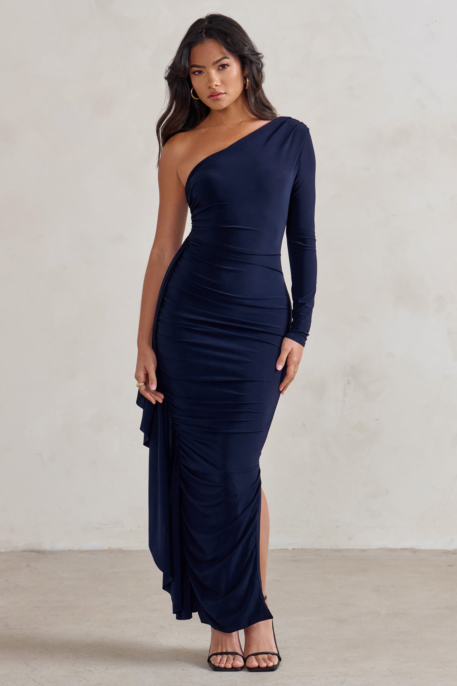 Long sleeve navy maxi clearance dress