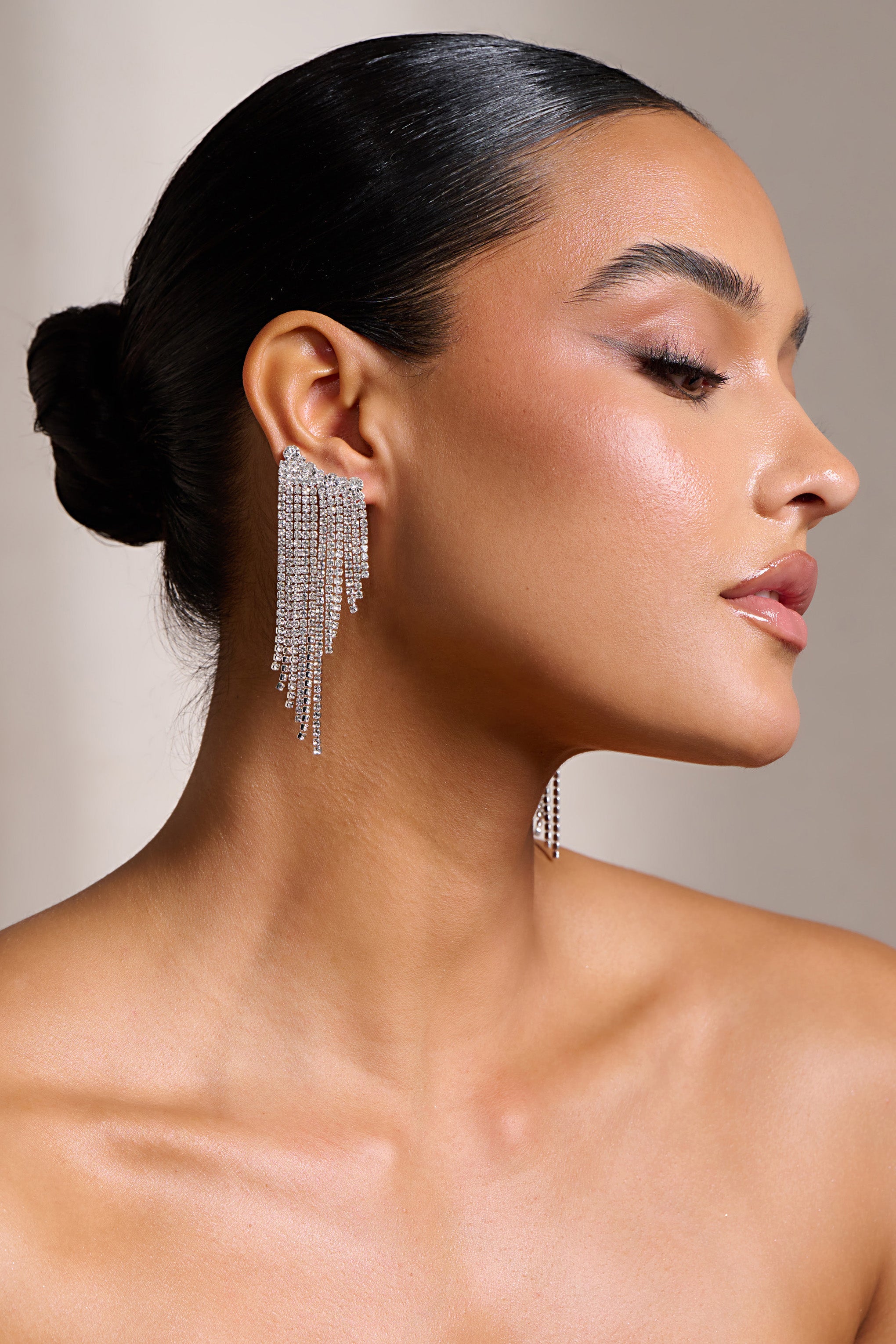 Zola | Gold Diamante Drop Cuff Earrings