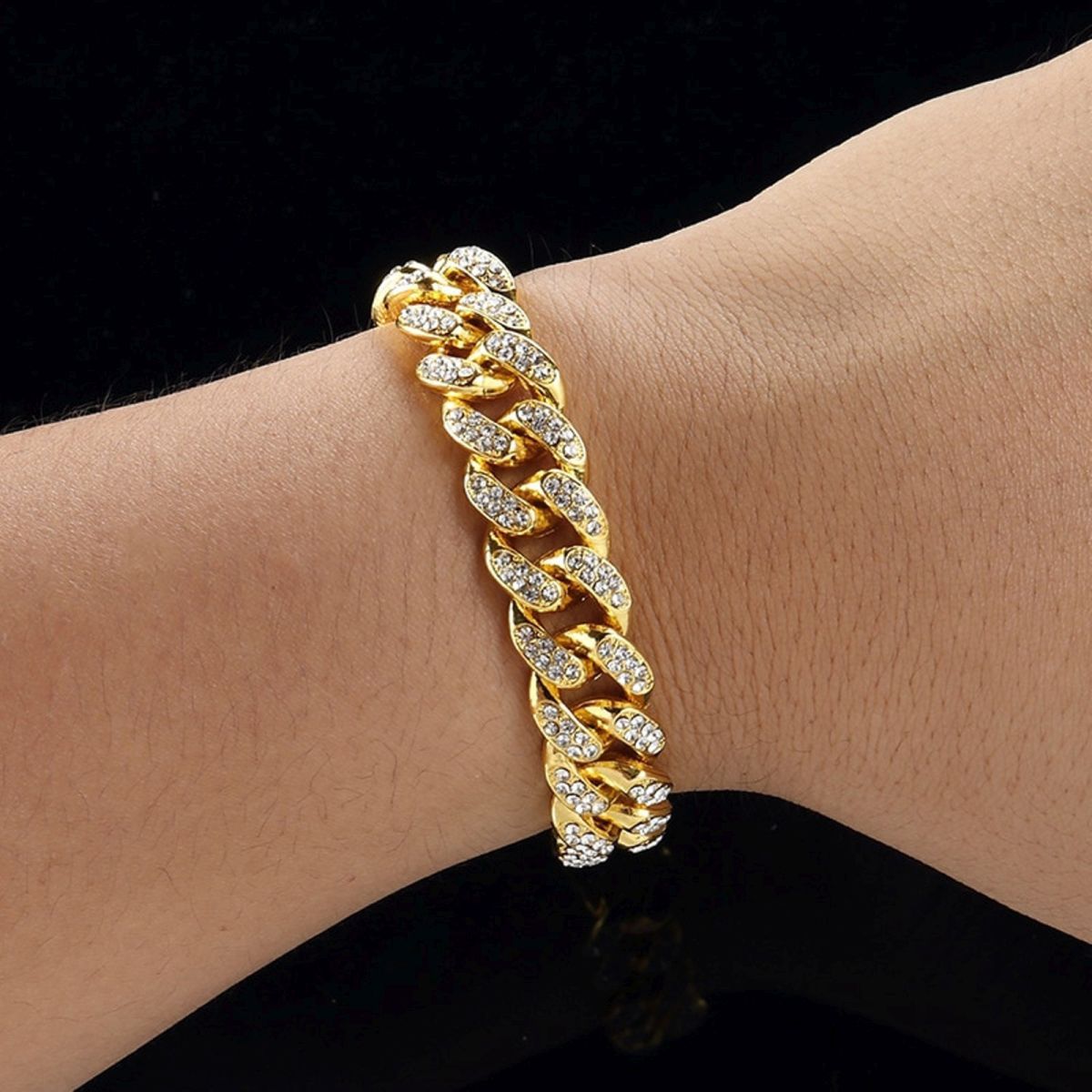 Luxfine 12mm Miami Cuban Link Bracelet 14K REAL Gold  Ubuy India