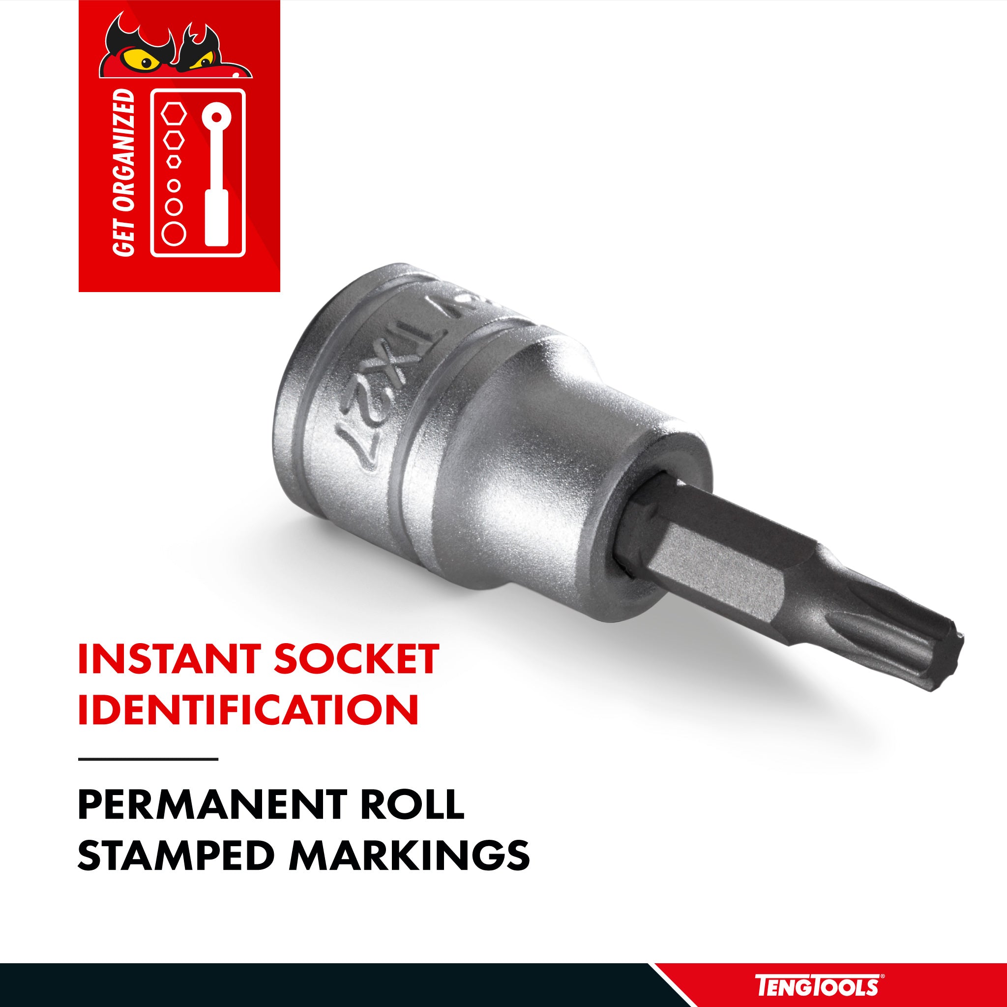 Teng Tools 1/4 Inch Drive Metric Torx TX Chrome Vanadium Sockets - TX15