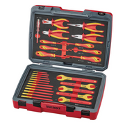 Teng Tools 29 Piece 1000 Volt Insulated Open Ended Wrench, Screwdriver & Plier Electricians Portable EVA Foam Tool Kit - TC-6TE05
