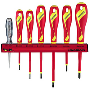 Teng Tools WRMDV07N - Destornillador de pared con aislamiento mixto, ranurado/plano, Phillips (PH) y comprobador de voltaje, 7 piezas, 1000 voltios