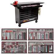 Teng Tools 1004 Piece 'Limited Edition' 37 Inch Wide 8 Drawer Black Roller Cabinet Workstation Tool Kit - TCMM1004NBK1