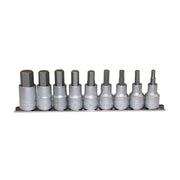 Teng Tools 9 Piece 1/2 Inch Drive Metric Hex Bit Socket Set (5mm - 17mm) - M1212