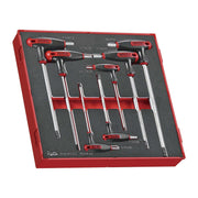 Teng Tools 7 Piece Metric T Handle Ball Point Hex Allen Key Foam Set (2.5mm to 8mm) - TEDHEX7