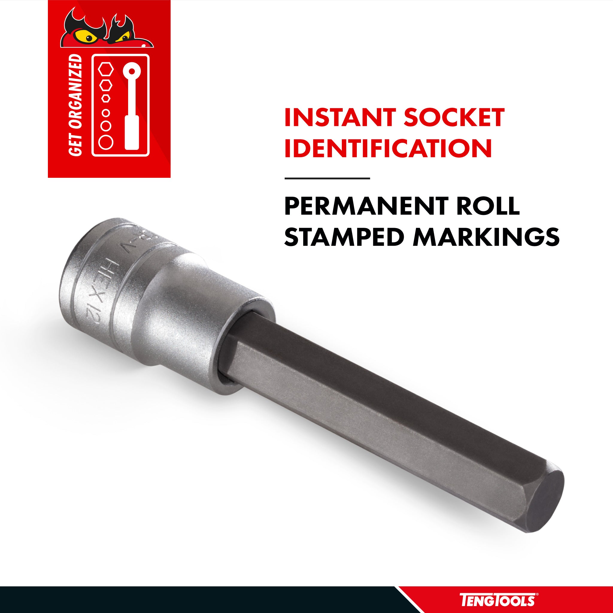 Teng Tools 3/4 Inch Drive Metric Hex Chrome Vanadium Sockets - 19mm