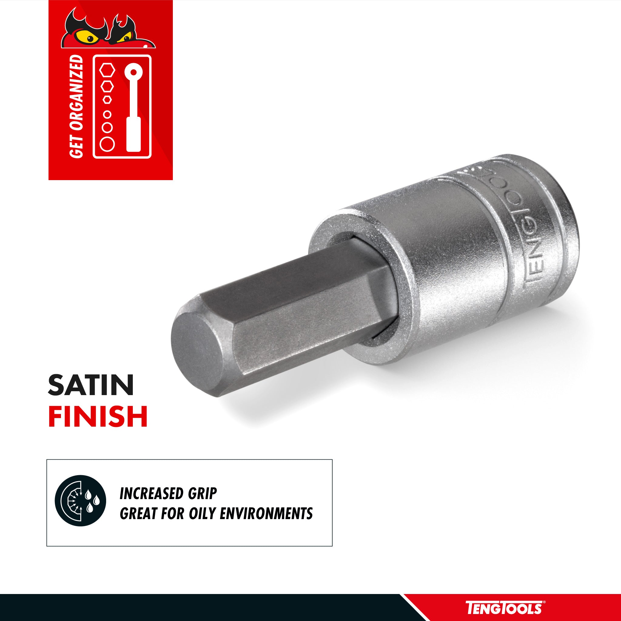 Teng Tools SAE 1/2 Inch Drive Hex Chrome Vanadium Sockets - 1/2