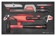 Teng Tools 6 Piece Plier, Wrench, Engineer Hammer, Knife & Saw General EVA Foam Tray - TEFX06E