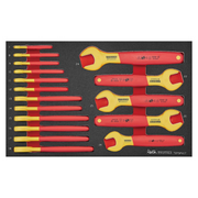 Teng Tools 17 Piece 1000 Volt Insulated Metric Open Ended Wrench EVA Foam Set (7MM - 24MM) - TEFSPV17