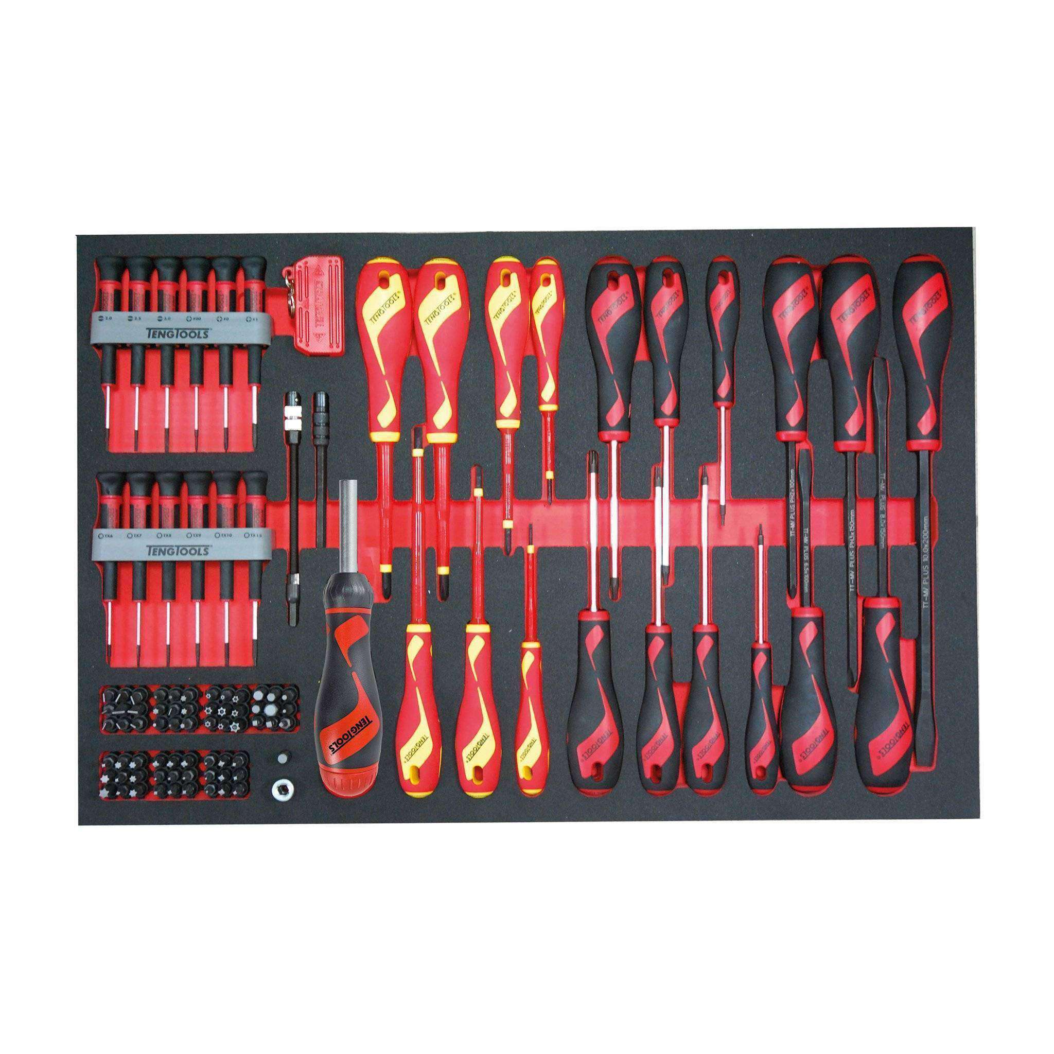 Teng Tools 98 Piece Torx, Flat, Phillips, Pozi, Hex, Insulated Screwdriver And Bits Set - TTEMD98N