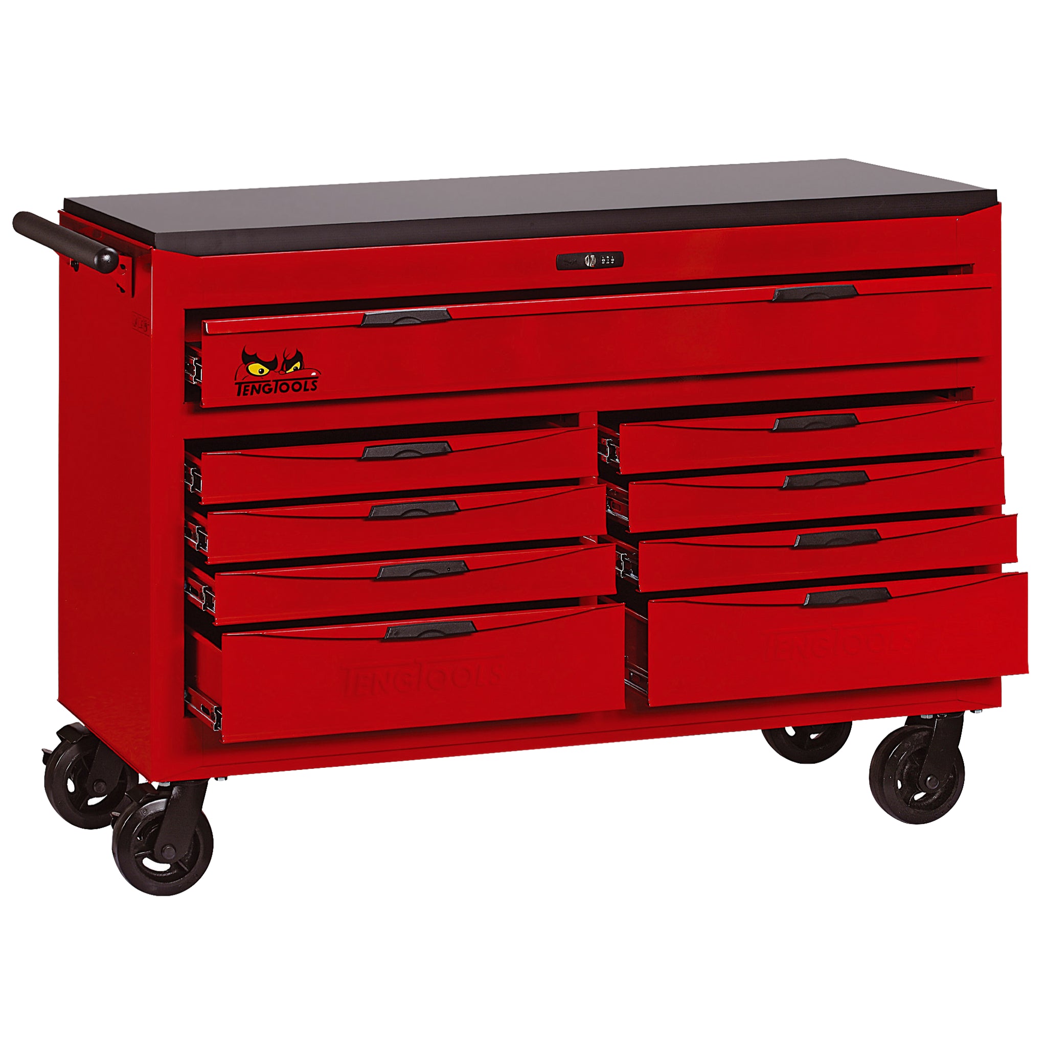 Teng Tools 53 Inch Wide 9 Drawer Heavy Duty Roller Cabinet Tool Chest / Wagon - TCW809N