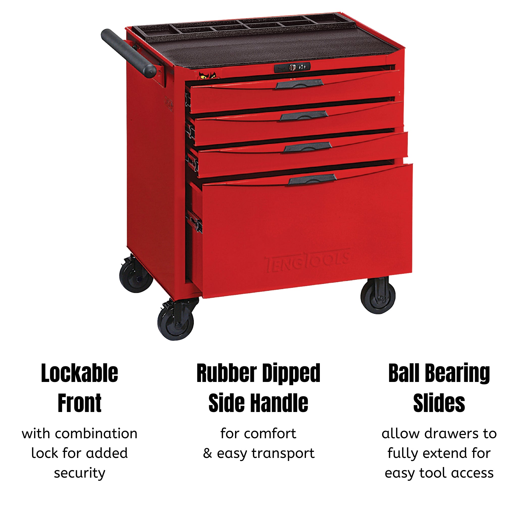 Teng Tools 4 Drawer Heavy Duty Roller Cabinet Tool Chest / Wagon - TCW804N