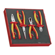 Teng Tools 4 Piece 1000 Volt Insulated Plier Set (Combination, Long Nose, Stripper, Cutter)- TEDV440