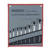 Teng Tools 8 Piece Ratcheting Combination Wrench Set 8mm - 19mm - 6508RMM