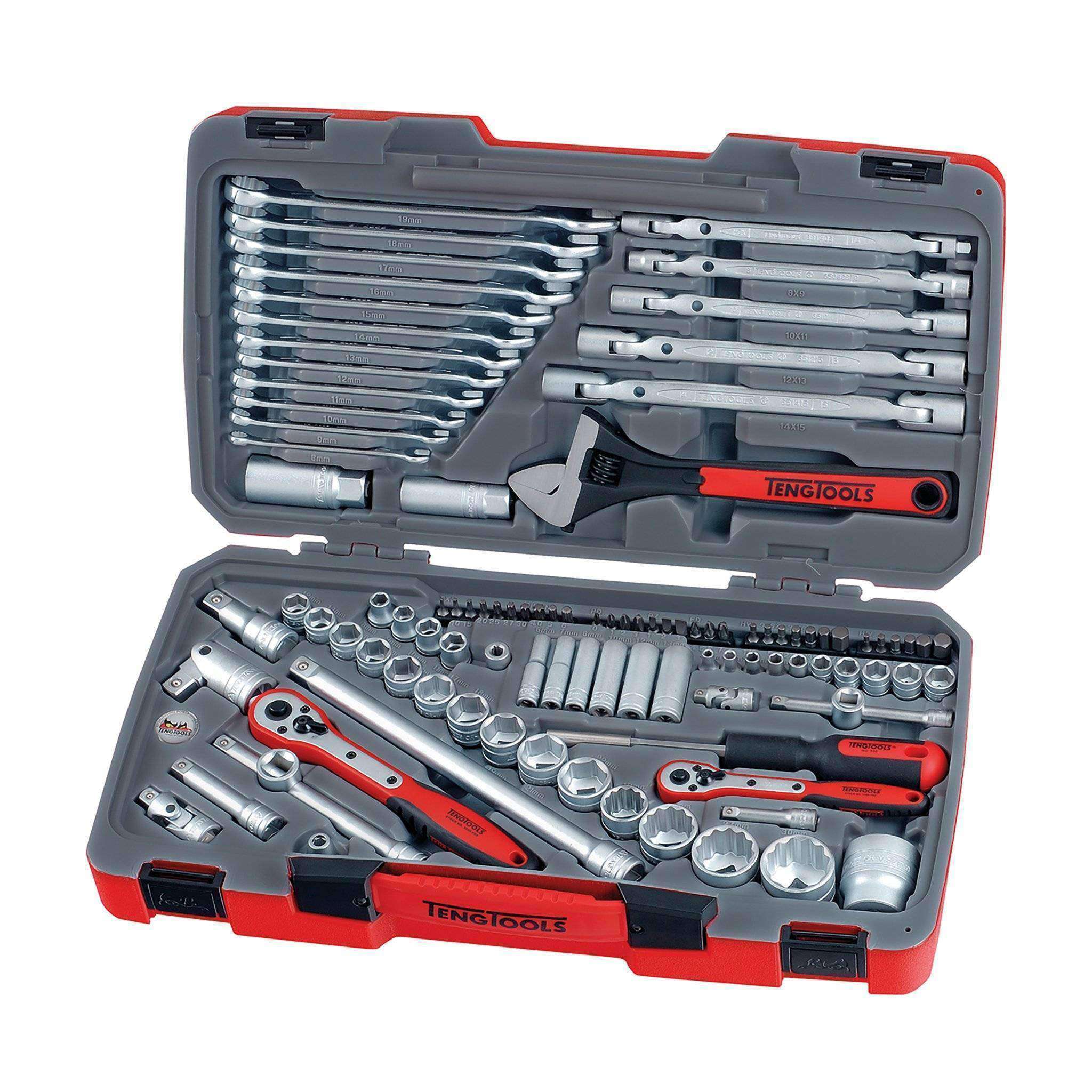Teng Tools 106 Piece Mixed Drive Socket Set 1 4 3 8 1 2 Inch Ten Teng Tools Usa