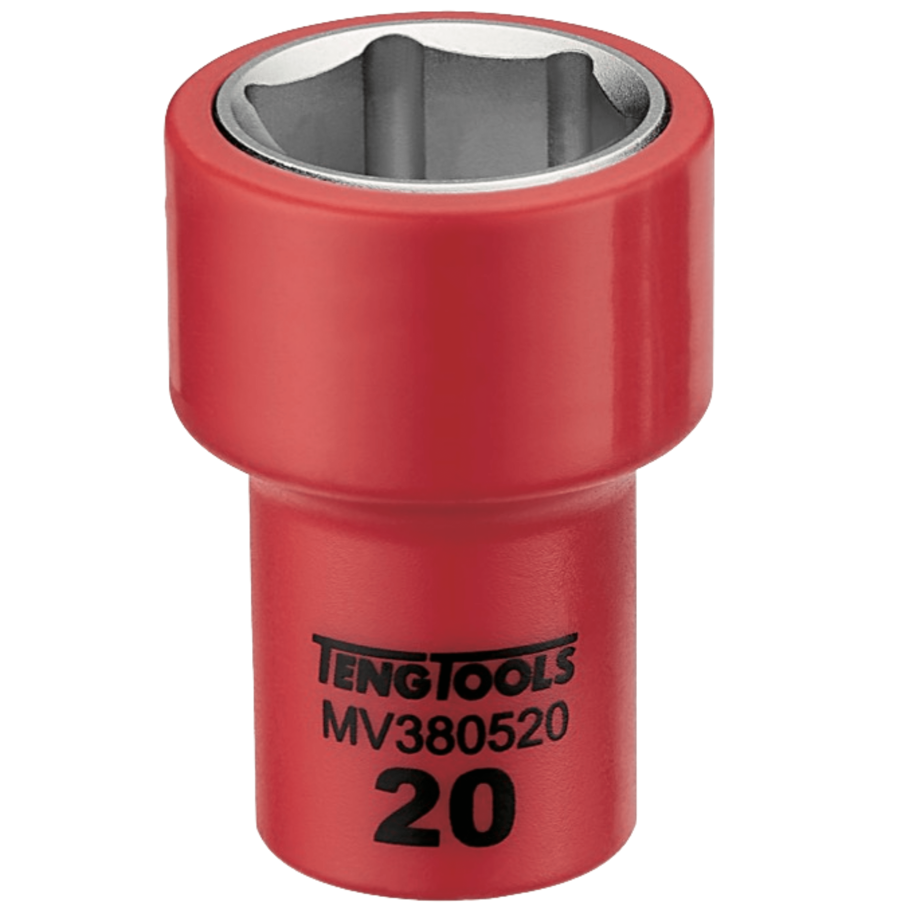 Teng Tools 3/8 Inch Drive Metric 6 Point 1000 Volt Shallow Insulated Sockets - 20mm