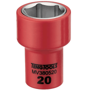 Teng Tools 3/8 Inch Drive Metric 6 Point 1000 Volt Shallow Insulated Sockets