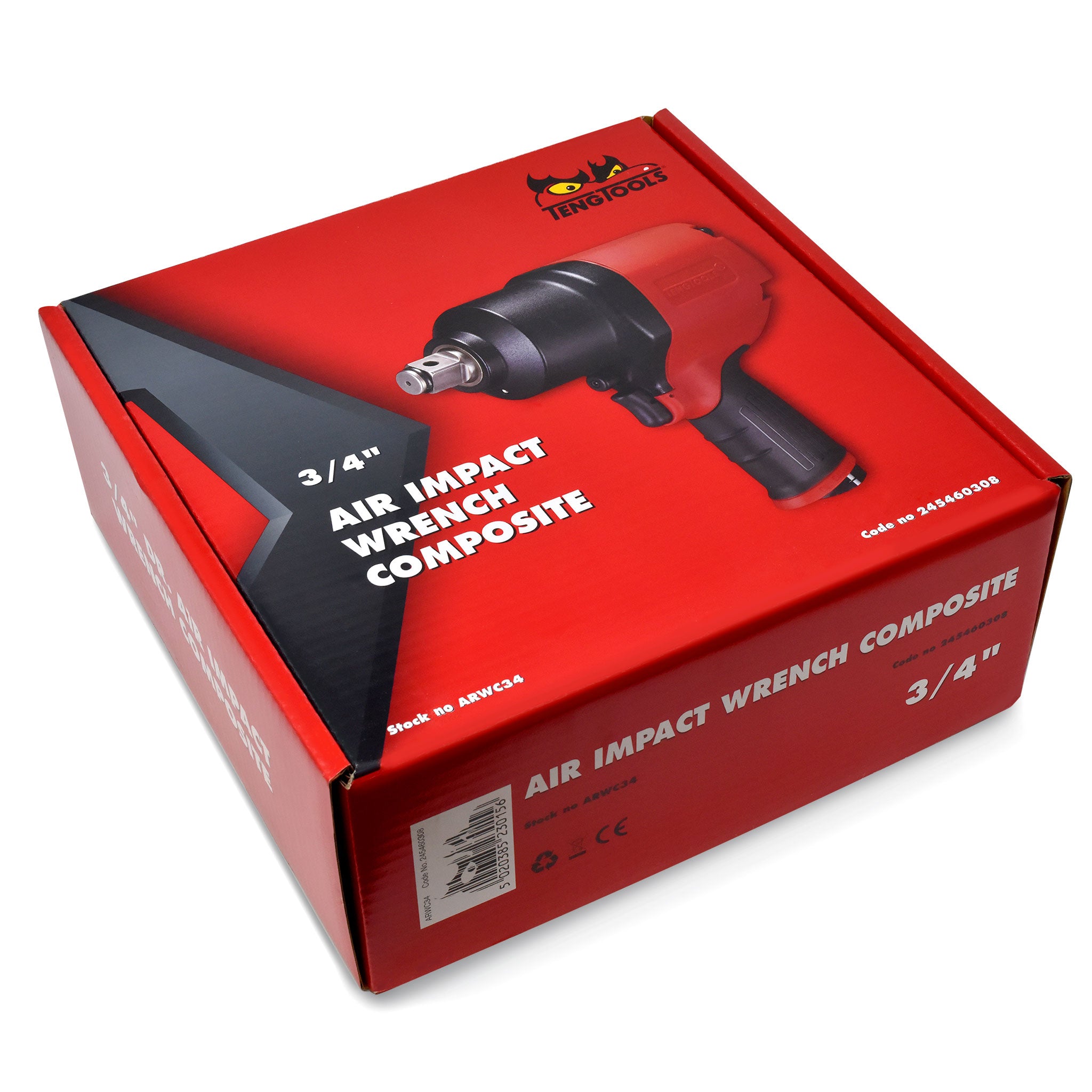 Teng Tools 3/4 Inch Square Drive Reversible High Torque Composite Air Impact Wrench Gun - ARWC34