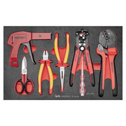 Teng Tools 7 Piece Insulated Plier, Voltage Tester, Cable Tie Gun & Scissor EVA Foam Electrician Tool Tray - TEFX07A
