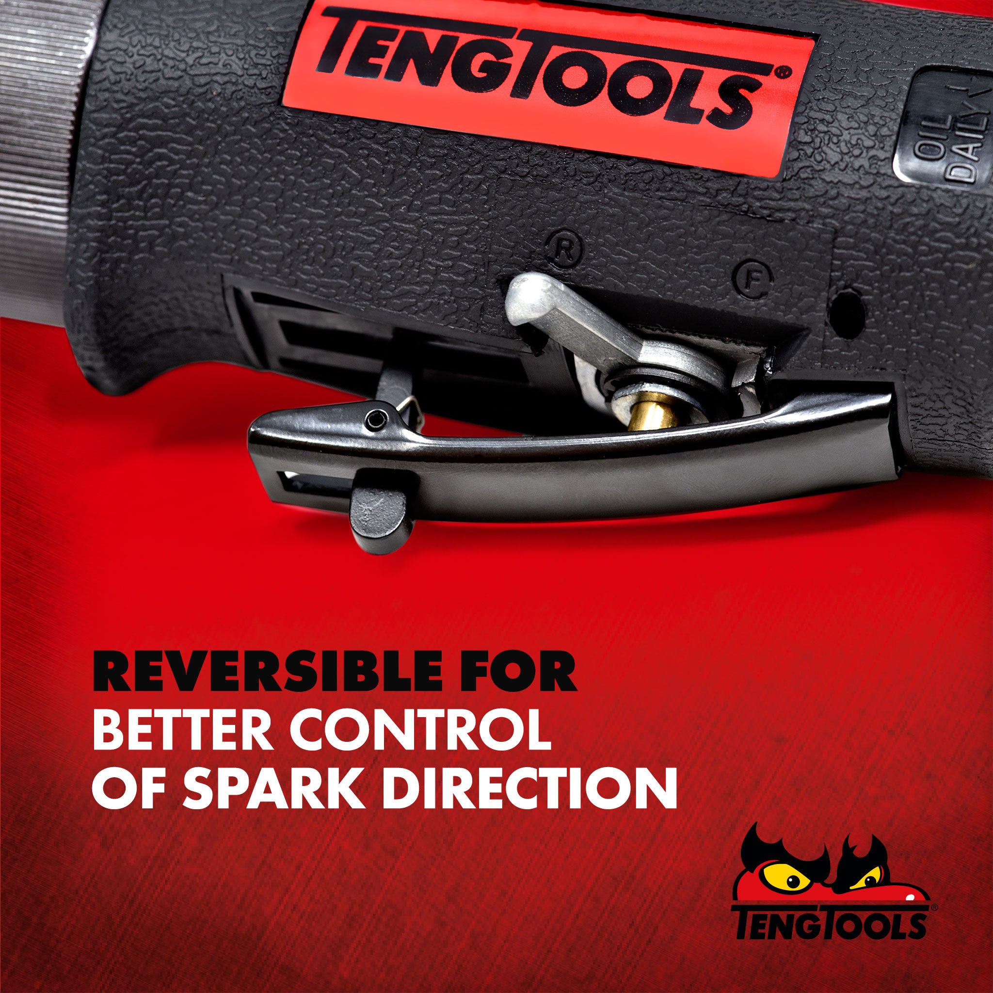 Teng Tools High Speed Reversible Ergonomic Pneumatic Air Cut Off Tool With Safety Guard - ARC80