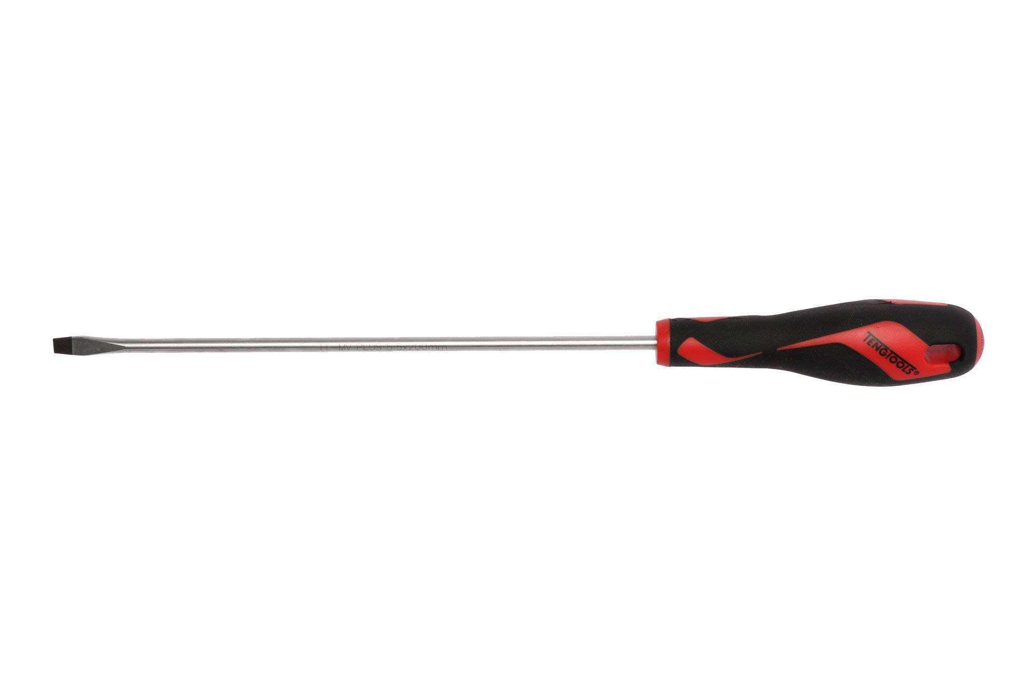 Teng Tools 5.5mm / 7/32 Inch X 200mm / 7.9 Inch Long Flat Type Slotted Head Screwdriver - MD923N1