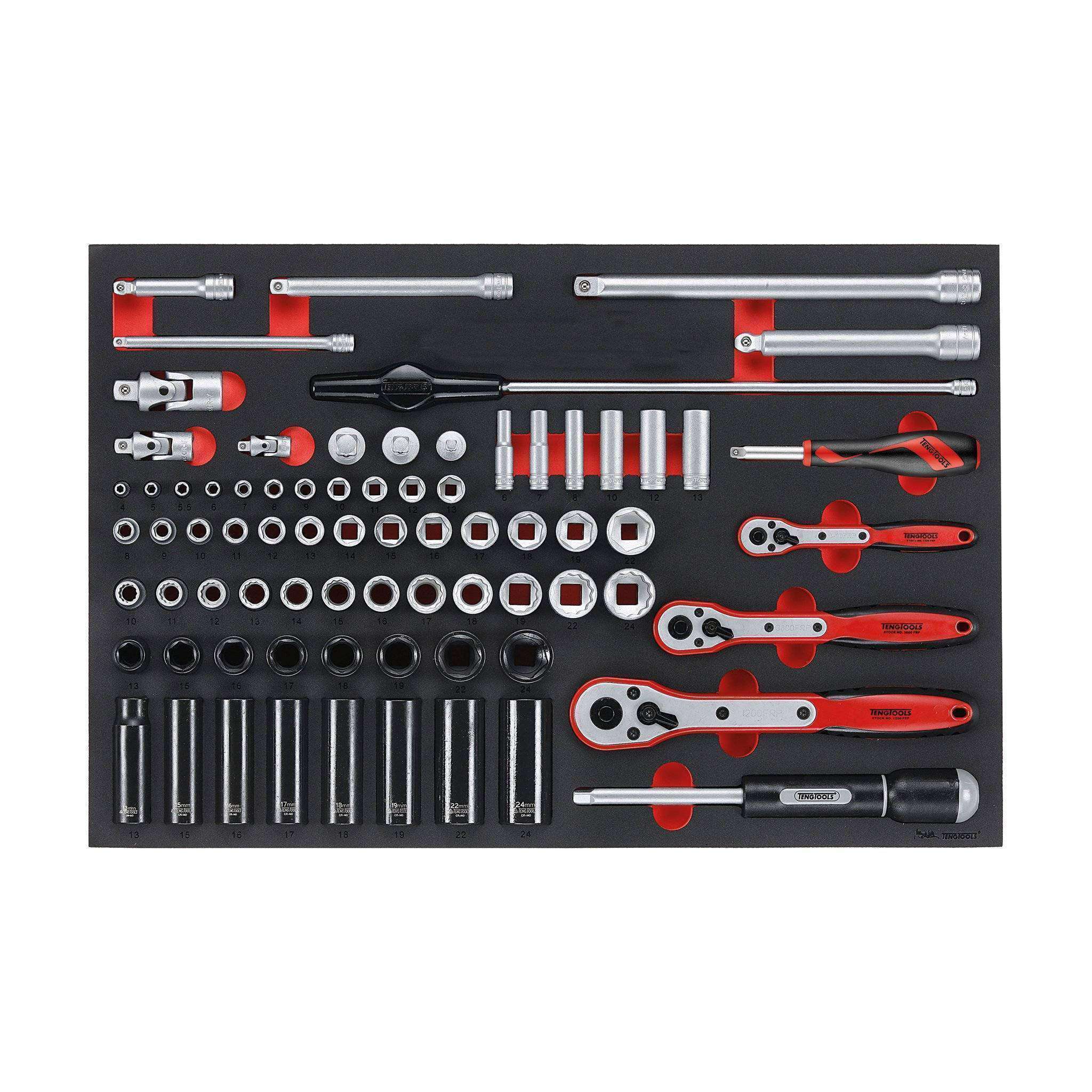 Teng Tools 76 Piece Mixed Drive Socket Set 1 4 3 8 1 2 Inch In Eva Teng Tools Usa