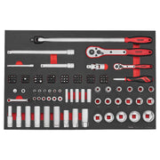 Teng Tools 126 piezas 1/4 y 1/2 pulgadas Drive regular y juego de accesorios y dados profundos - TTESK126